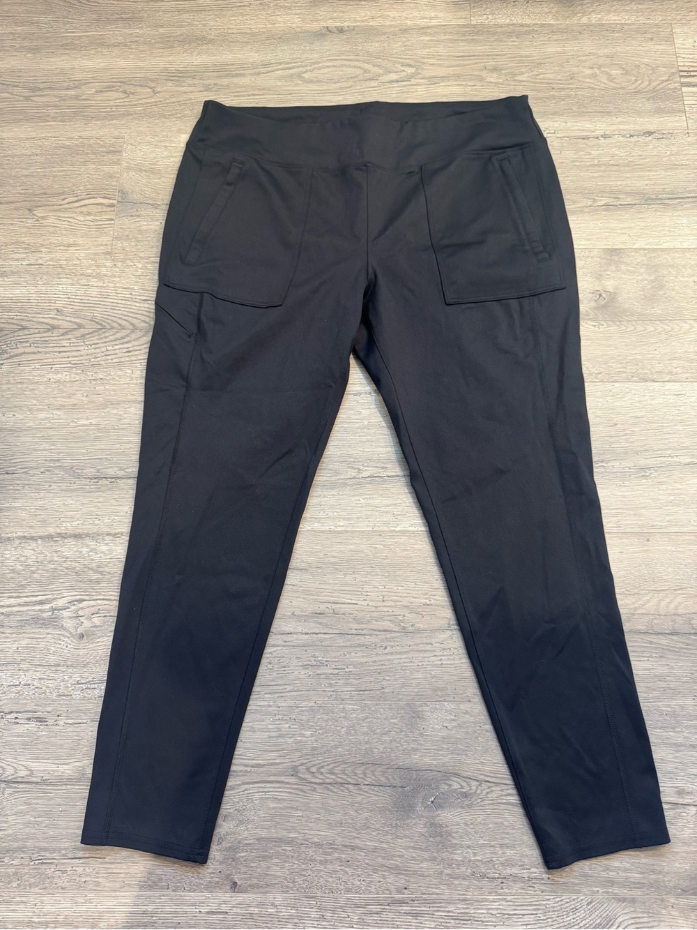 Ridgecut women’s  Black Pull-On Ponte Pants with Front Pockets